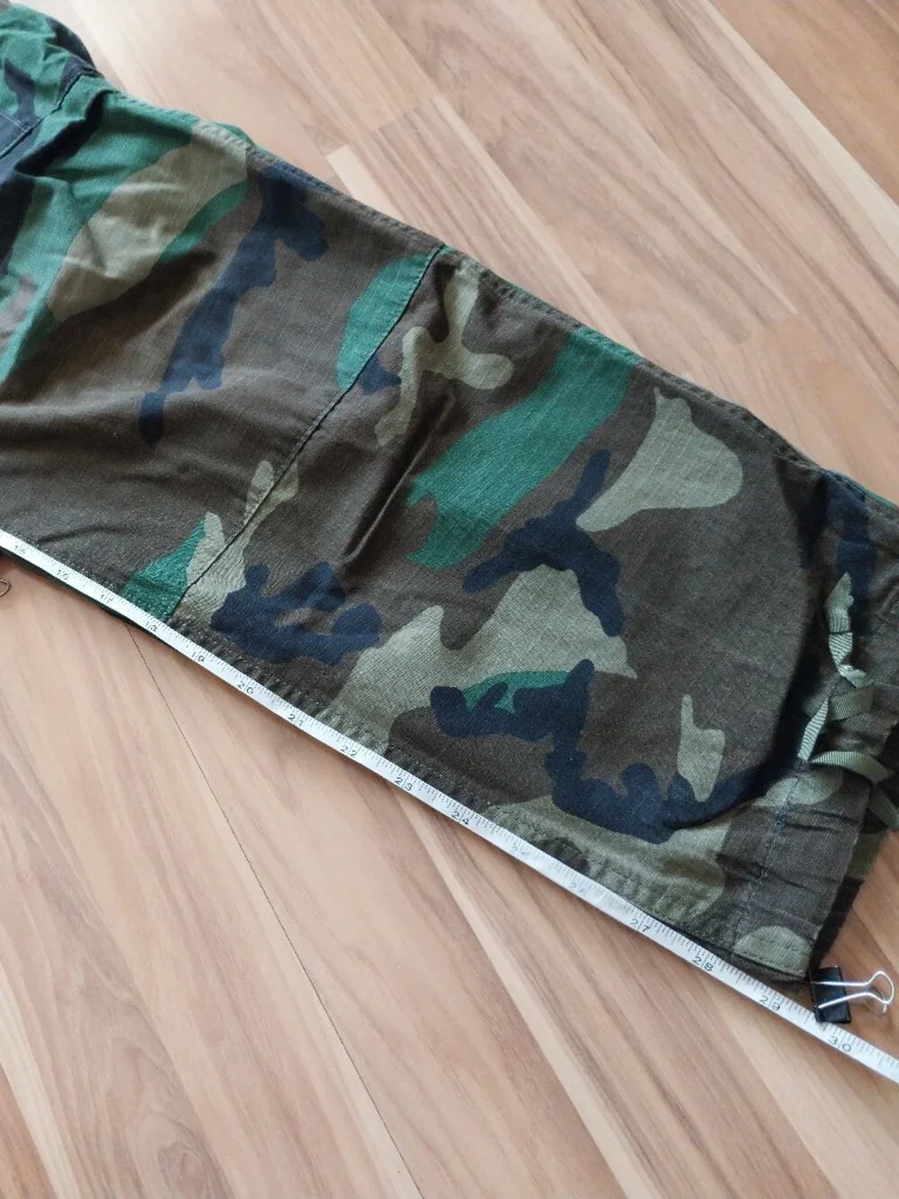 US Military Woodland Camouflage BDU Trousers Hot Weather Ripstop Sz Medium Short